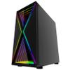 Bgears b-BlackWidow-RGB Black Gaming PC ATX case, Special Ripple Effect Front Panel, Tempered Glass Side. 2 x USB3.0, 3 x PWM 120mm ARGB Fans, Fan Controller with Remote, Support up to EATX Board view 3