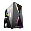 Bgears b-BlackWidow-RGB Black Gaming PC ATX case, Special Ripple Effect Front Panel, Tempered Glass Side. 2 x USB3.0, 3 x PWM 120mm ARGB Fans, Fan Controller with Remote, Support up to EATX Board view 4