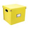 Snap-N-Store Vinyl Record Storage Box - 12" - 1 Pack- Crate Holds up to 75 Vinyl Albums - Yellow view 1