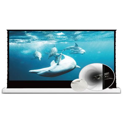 VIVIDSTORM-Home Cinema S 72 inches Portable Folding Stand Floor Rising Movie Screen Sound Transparent Perforated White Screen Compatible with Ordinary Projector,VWSDSTPW72H
