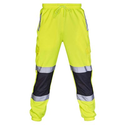 Maryia Mens Reflective Road Work Trousers Casual Premium Street Overalls Visibility Safety Rain Pants Green