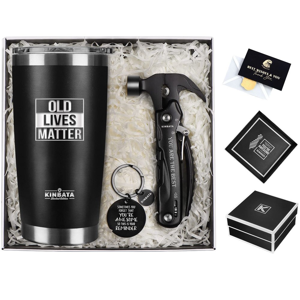 Birthday Gifts for Men-Christmas Best for Dad Retirement Old Lives Still Matter Gifts for Him Grandpa Uncle Unique Presents Ideas Tumbler Multitool