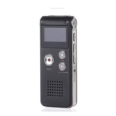 UOOD Digital Voice Recorder 8GB Mini Dictaphone for Lectures Meetings Interviews MP3 Music Recording Playback, Built-in Microphone, Rechargeable Batteries (Color : Black)