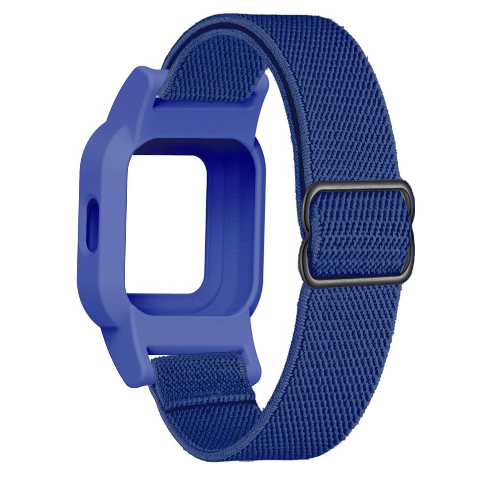C2D JOY Stretchy Loop Nylon Strap Compatible with Garmin vivofit Jr 3 Bands Watch Adjustable Elastic Sport Wristband - Midnight Blue