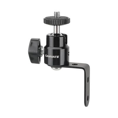 CAMVATE 1/4"-20 Screw Connector Ball Head Support with L Type Wall Mount for Surveillance Monitor - 2875