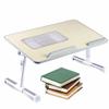 HGTRH Portable Adjustable Laptop Bed Desk Stand Tray Table Wood, Lap Desk for Laptop and Writing with Folding Leg Multifunctional with Internal USB Cooling Fan for Reading Working on Bed view 1
