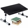 HGTRH Portable Adjustable Laptop Bed Desk Stand Tray Table Wood, Lap Desk for Laptop and Writing with Folding Leg Multifunctional with Internal USB Cooling Fan for Reading Working on Bed view 1
