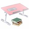 HGTRH Portable Adjustable Laptop Bed Desk Stand Tray Table Wood, Lap Desk for Laptop and Writing with Folding Leg Multifunctional with Internal USB Cooling Fan for Reading Working on Bed view 1