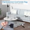 Flat Extension Cord 15 Ft, NTONPOWER Ultra Thin Flat Extension Cord Under Carpet, Rug, Door, Wall Mount Power Strip Flat Plug with 4 Outlets 3 USB, Overload Protection for Indoor Home Office, Black view 2