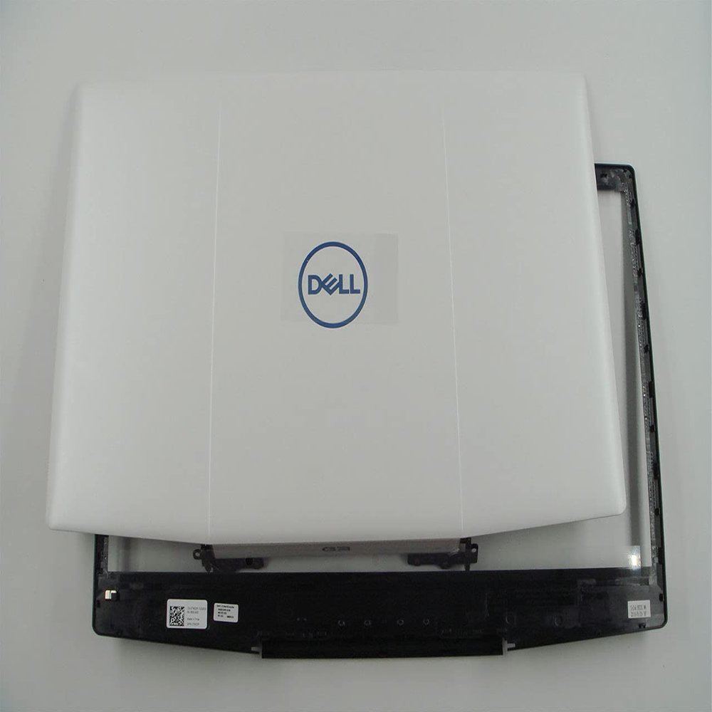 Bayjebu Parts for DELL G Series G3 15 3590 3500 LCD Cover Lid with Hinges and Front Bezel White 03HKFN 07MD2F