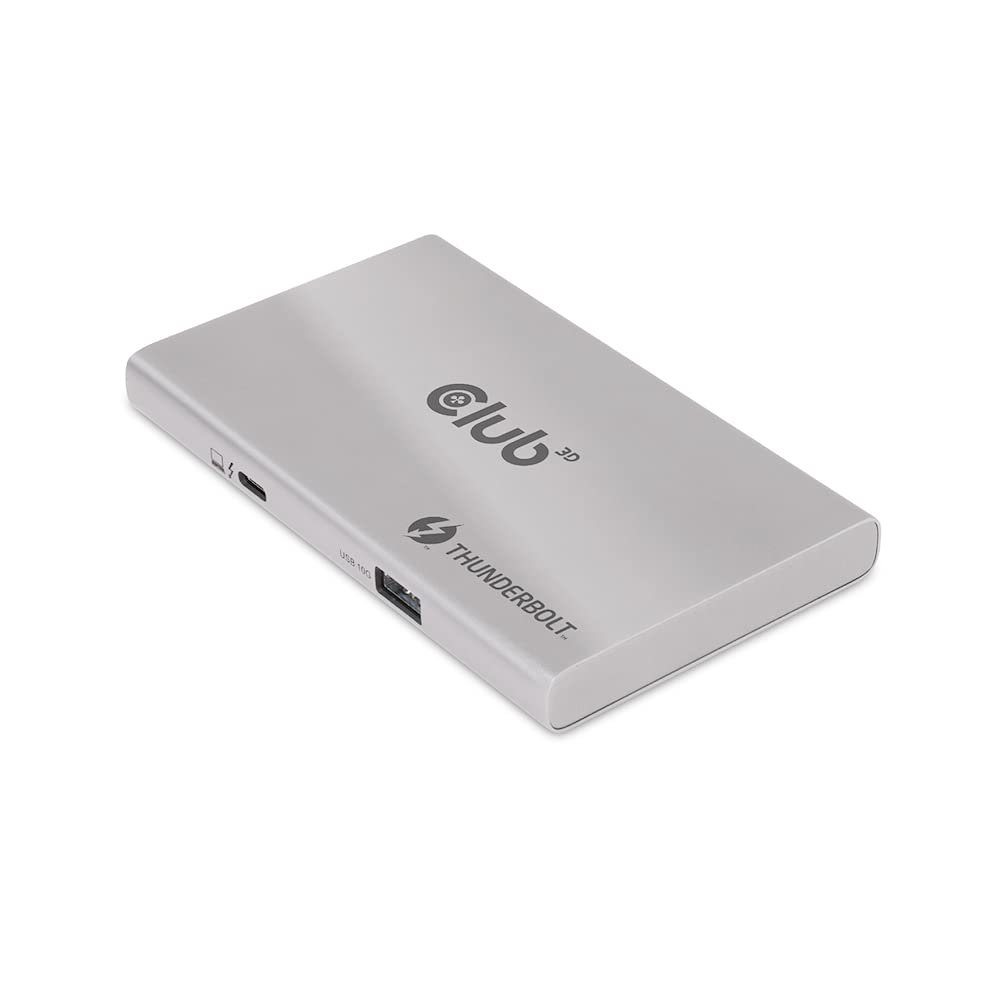 Club 3D CSV-1580 Smart Power Portable 5-1 Thunderbolt 4 Hub, Max 60W Charging for Laptop, 8K @30Hz or Dual 4K@60Hz Display