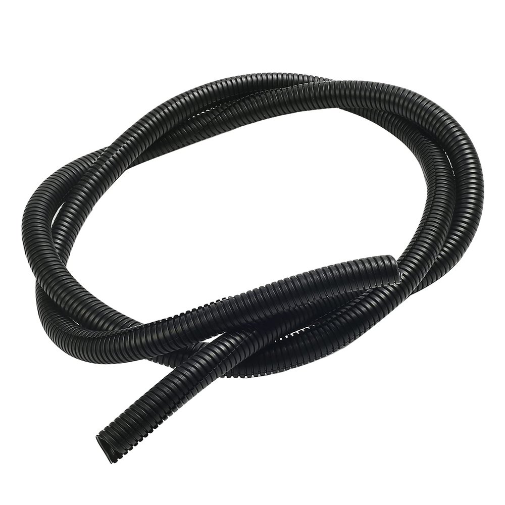 Aicosineg Cable Sleeves 6.56 ft 2/3 Inch Electrical Conduits Split Wire Loom Tubing Corrugated Tube Polyethylene Hose Cover for Home Outdoor Automotive Marine Wire Harness Wrap Black 1PCS