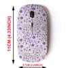 2.4G Wireless Mouse with Cute Pattern Design for All Laptops and Desktops with Nano Receiver - Flowers Squares Located view 2