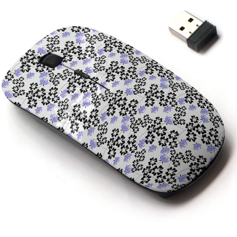 2.4G Wireless Mouse with Cute Pattern Design for All Laptops and Desktops with Nano Receiver - Floral Cute Cartoon