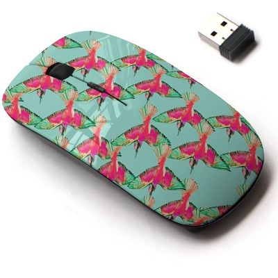 2.4G Wireless Mouse with Cute Pattern Design for All Laptops and Desktops with Nano Receiver - bee Eater Watercolor