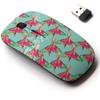 2.4G Wireless Mouse with Cute Pattern Design for All Laptops and Desktops with Nano Receiver - bee Eater Watercolor view 1
