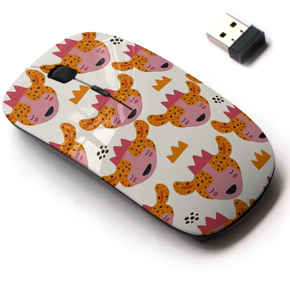 2.4G Wireless Mouse with Cute Pattern Design for All Laptops and Desktops with Nano Receiver - Baby Dog Animal