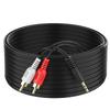 Abireiv 3.5mm to 2 Male RCA Cable - 15FT, Stereo Audio Adapter Braided Hi-Fi Sound Auxiliary Y Splitter, Metal Shell Shielded Aux RCA Y Cord Compatible with Smartphone MP3 Tablet Speaker view 1