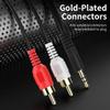 Abireiv 3.5mm to 2 Male RCA Cable - 15FT, Stereo Audio Adapter Braided Hi-Fi Sound Auxiliary Y Splitter, Metal Shell Shielded Aux RCA Y Cord Compatible with Smartphone MP3 Tablet Speaker view 2
