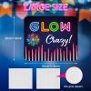 Chinco 9 Pcs Neon Party Decorations Glow in The Dark Birthday Party Favors Black Light Paper Sign Glow Theme Cutouts 11.8 x 7.8 Inch view 2