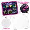 Chinco 9 Pcs Neon Party Decorations Glow in The Dark Birthday Party Favors Black Light Paper Sign Glow Theme Cutouts 11.8 x 7.8 Inch view 3
