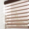 Tonature Custom Blackout Roller Shades Shangri-La Window Shades Fast Delivery Triple Fabric Sheer Shades Window Roller Blinds Light Control for Day and Night Bedroom Kitchen Chocolate XG6012-8 view 1