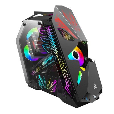 Computer Cases,Mid-Tower PC Gaming Case M-ATX/ITX - Front I/O USB 3.0 Port - Tempered Glass Side Panel - Water-Cooling Ready - 2 Colors (Color : Black)