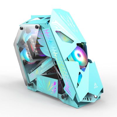 BBNB Computer Cases,Mid-Tower PC Gaming Case M-ATX/ITX - Front I/O USB 3.0 Port - Tempered Glass Side Panel - Water-Cooling Ready - 2 Colors (Color : Green)