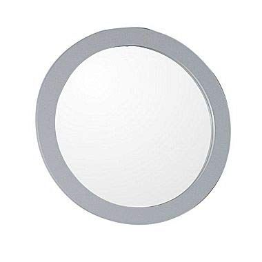 Round Framed Mirror Wood44; Light Gray
