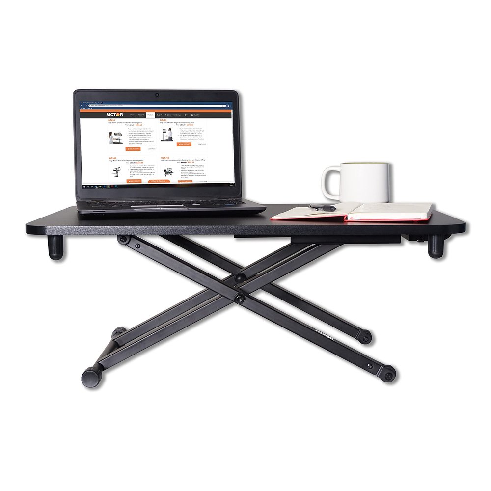 Victor DCX129 High Rise Collection Adjustable Standing Desk for Laptops 29x18.5 Black