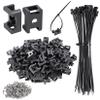 100 Pcs Cable Zip Tie Saddle Type Mounts Base with 8" Cable Ties Tapping Screw, Wire Cable Clips Organizer Holders Clamps Black view 1
