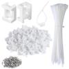 100 Pcs Cable Zip Tie Saddle Type Mounts Base with 8" Cable Ties Tapping Screw, Wire Cable Clips Organizer Holders Clamps White view 1