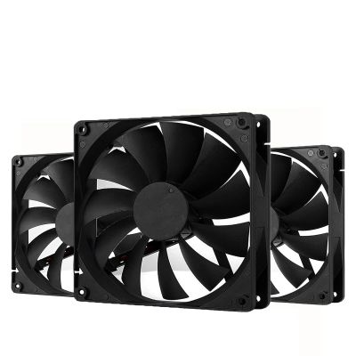 140mm Case Fan 3-Pack - 4Pin PWM High-Performance Cooling Fan 1700RPM, Quiet Square Design with 12V DC for Computer Case/CPU (Black)