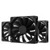 140mm Case Fan 3-Pack - 4Pin PWM High-Performance Cooling Fan 1700RPM, Quiet Square Design with 12V DC for Computer Case/CPU (Black) view 1