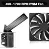 140mm Case Fan 3-Pack - 4Pin PWM High-Performance Cooling Fan 1700RPM, Quiet Square Design with 12V DC for Computer Case/CPU (Black) view 3