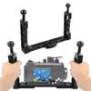 BGNing Underwater Handle Tray, Camera Dual Handheld Diving Tray, Hand Grip Stabilizer D60mm 8"/10" Float Arm Compatible with GoPro/Sjcam LED Flash Light Photo Video