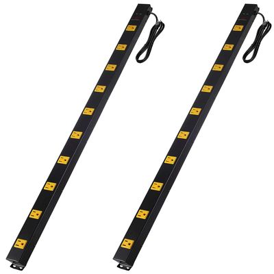 10-Outlet Heavy Duty Power Strip Surge Protector Metal Long Extension Cord 6-Foot, SGS Certified,Black(1000J)
