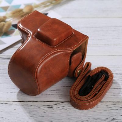 HONGYAN Camera Bags Full Body Camera PU Leather Case Bag with Strap for Olympus EPL7 / EPL8 Camera case (Color : Brown)