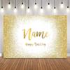 weiyou Name Banner Personalized,Blue Birthday Customize Background Customize Sliver Glitter Photo Booth Background Happy Birthday Party Decoration Photocall (220x150cm,Style-1) view 2