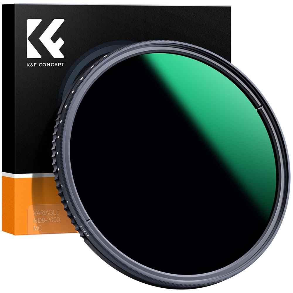 K&F Concept 62MM ND8-ND2000 (3-11stop) Adjustable ND Filter Camera Lense Variable Neutral Density With Multi-Resistant Coating for Camera Lenses