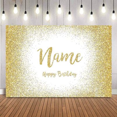 weiyou Name Banner Personalized,Blue Birthday Customize Background Customize Sliver Glitter Photo Booth Background Happy Birthday Party Decoration Photocall (200x150cm,Style-8)