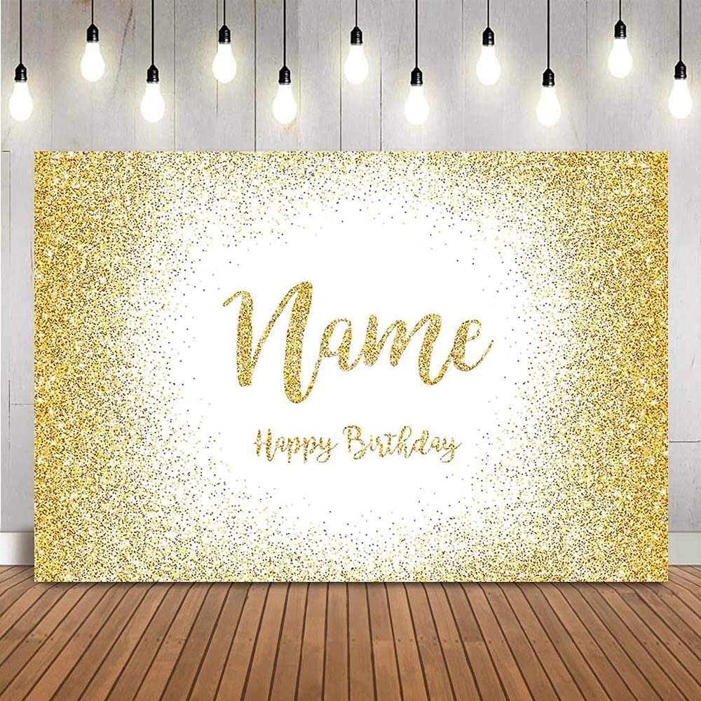 weiyou Name Banner Personalized,Blue Birthday Customize Background Customize Sliver Glitter Photo Booth Background Happy Birthday Party Decoration Photocall (200x150cm,Style-8)