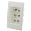 1 Gang 25MM Depth Step 6 Ports CAT6 RJ45 Female To Female Wall Plate view 1