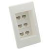 1 Gang 25MM Depth Step 6 Ports CAT6 RJ45 Female To Female Wall Plate view 2