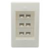 1 Gang 25MM Depth Step 6 Ports CAT6 RJ45 Female To Female Wall Plate view 3
