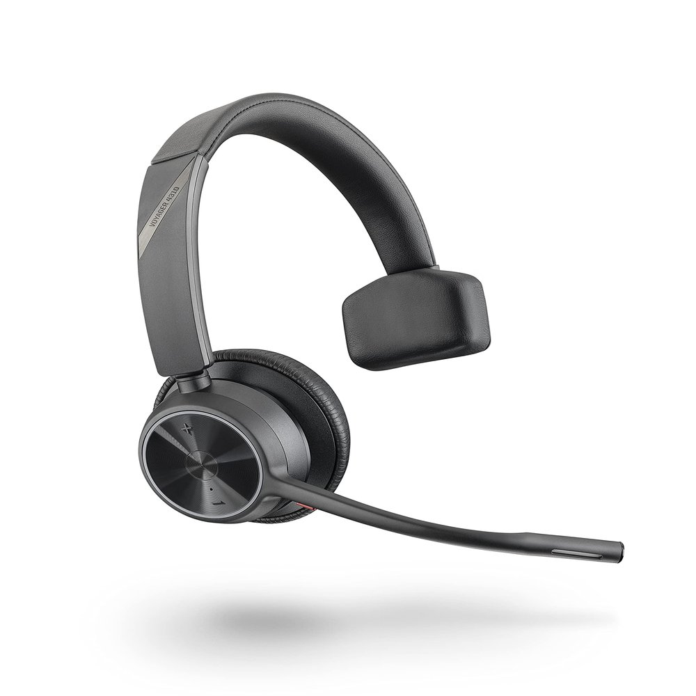 Poly - Voyager 4310 UC Wireless Headset (Plantronics) - Single-Ear Headset with Boom Mic - Connect to PC/Mac via USB-C Bluetooth Adapter, Cell Phone via Bluetooth - Works with Teams, Zoom & More,Black