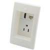 1 Gang 25MM Depth Step 1 Port HDMI 1 Port CAT6 RJ45 1 Port Electrical Power Outlet Wall Plate view 1