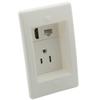 1 Gang 25MM Depth Step 1 Port HDMI 1 Port CAT6 RJ45 1 Port Electrical Power Outlet Wall Plate view 2
