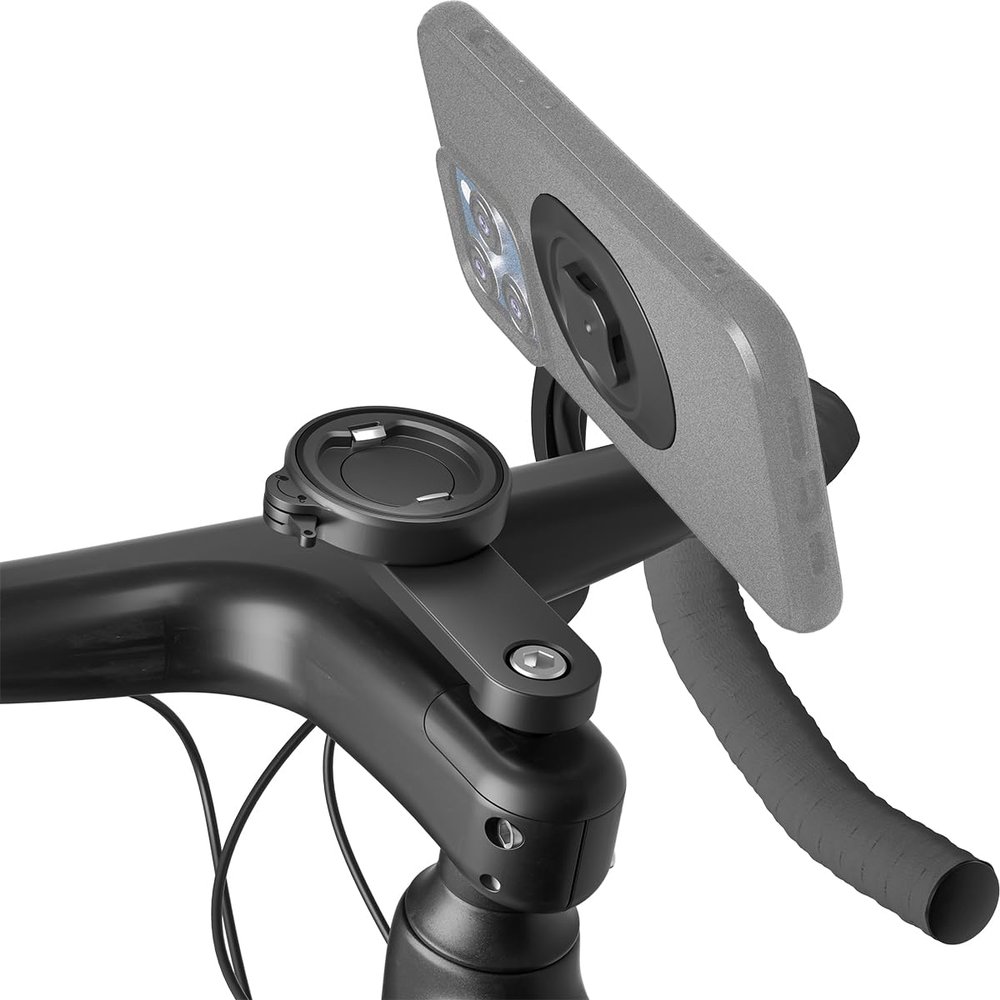 FASTAND Bike Stem Phone Mount with Dual Lock Buckles  CNC Aluminum Center Holder for iPhone & Android | Quick Install | Anti-Shake Clamp for MTB/Road/Mountain