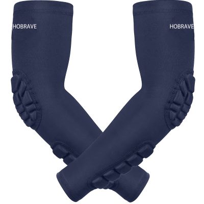 Hobrave Padded Arm Sleeves 2 Pack Crashproof Elbow Forearm Pads Compression Protection Support for Basketball Volleyball